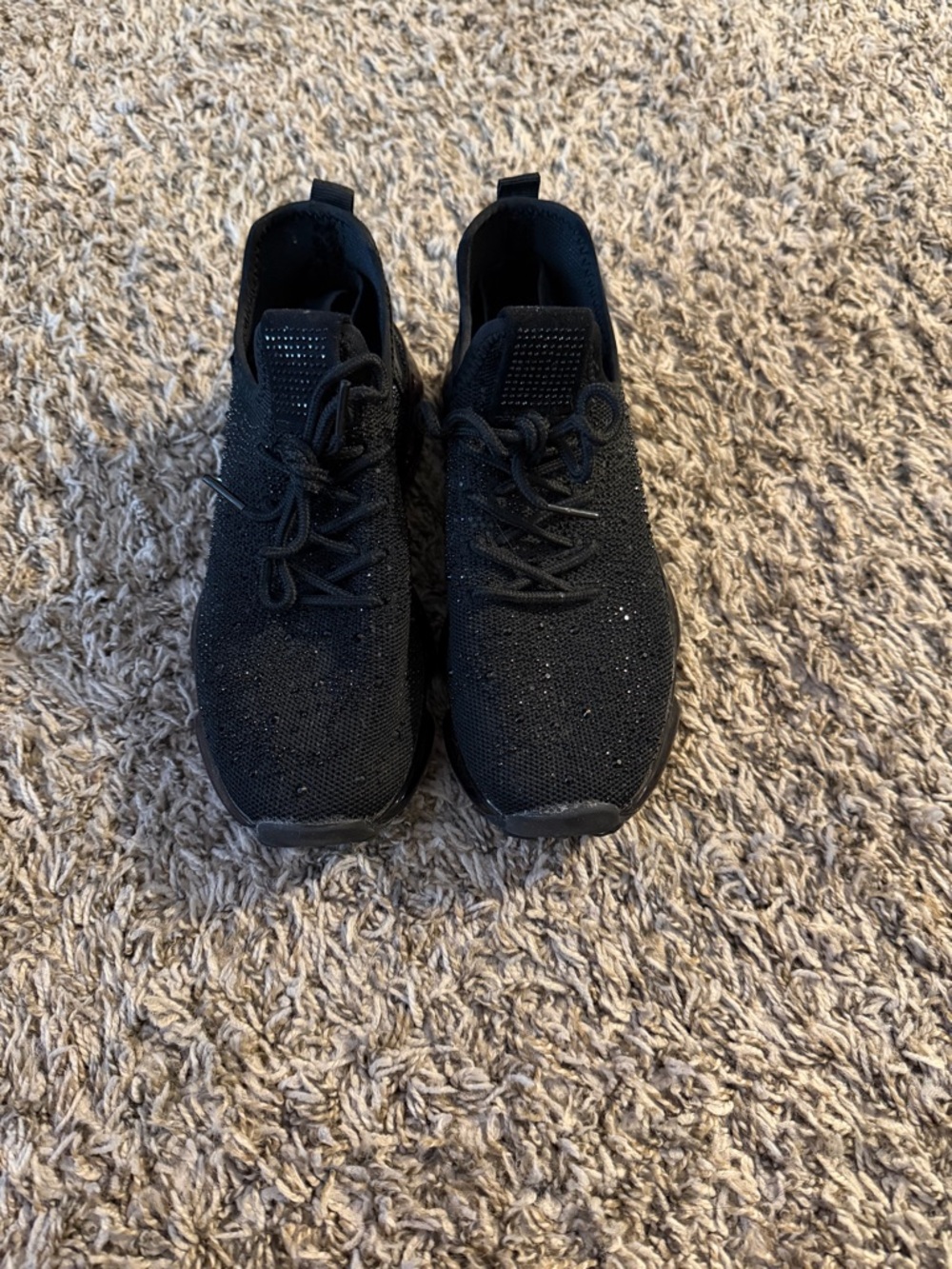 Rhinestone link slip on shoes